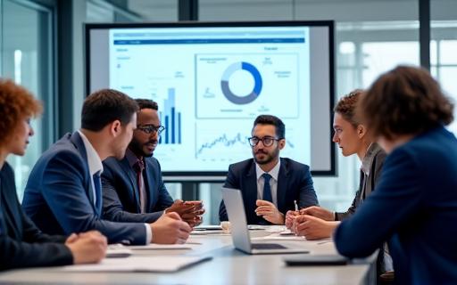 Ein Team von Geschäftsleuten bei der strategischen Planung.